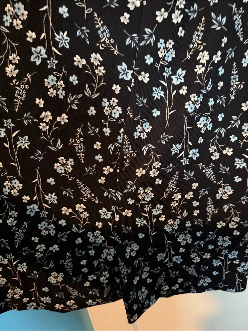 Black Floral Spaghetti Strap Romper with Blue and White Flowers size 3X - Picture 2 of 5